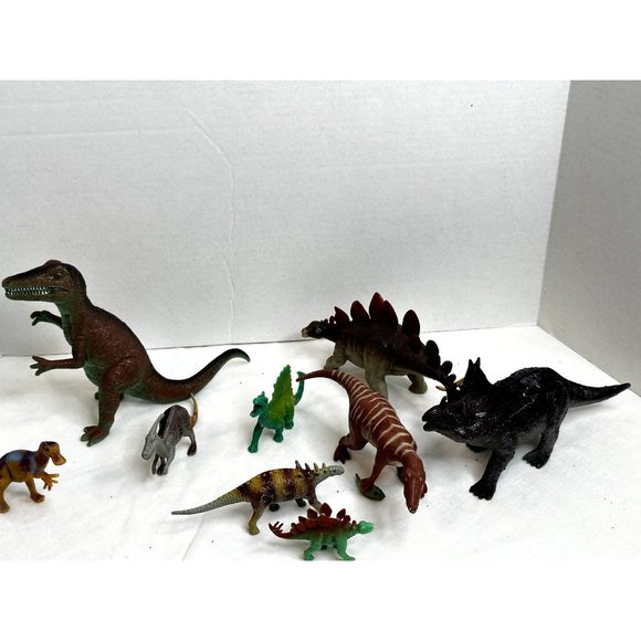 Lot of Nine Dinosaurs different sizes kinds Baryonyx Deinonychus Stegosaurus - Picture 6 of 8